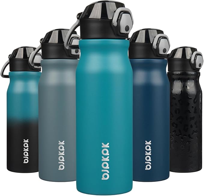 BJPKPK Stainless Steel Insulated Water Bottle with Straw Lid 25oz Reusable Metal Thermal Flask Bottles Keep Cold and Hot,Laguna