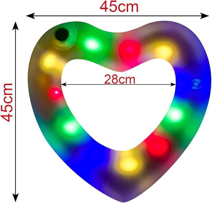 ZHUYNXIR Heart Swimming Pool Float Loungers Tube, Water Fun Beach Party Toys for Kids，Birthday Scene Layout Props.