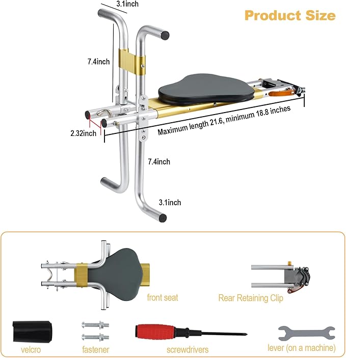2025 Front Child Bike Seat, Kids Bike Seat for Adult Bike,Portable, Tool-Free, Quick-Release,Toddler Bike Seat for 2-6 Years(up to 55lbs)