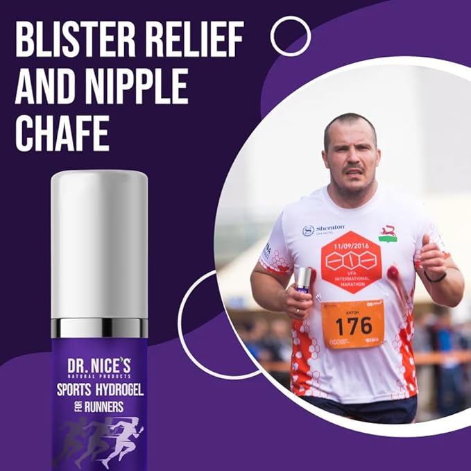 Dr. Nice's Sports Hydrogel - For Runners | Soothes Blister & Chafe |All-natural | Designed for Runners and Athletes | Hydrogel for a Comfortable Running Experience (30ml)