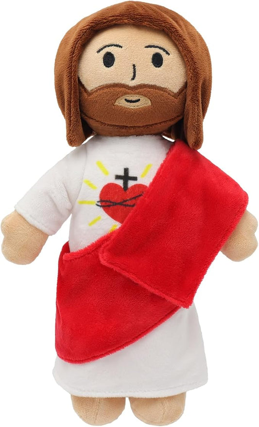13" Jesus Plush Toy Heart of Jesus Plushie Savior Stuffed Doll for Church Sunday School Religious Easter Gift for Children Kids