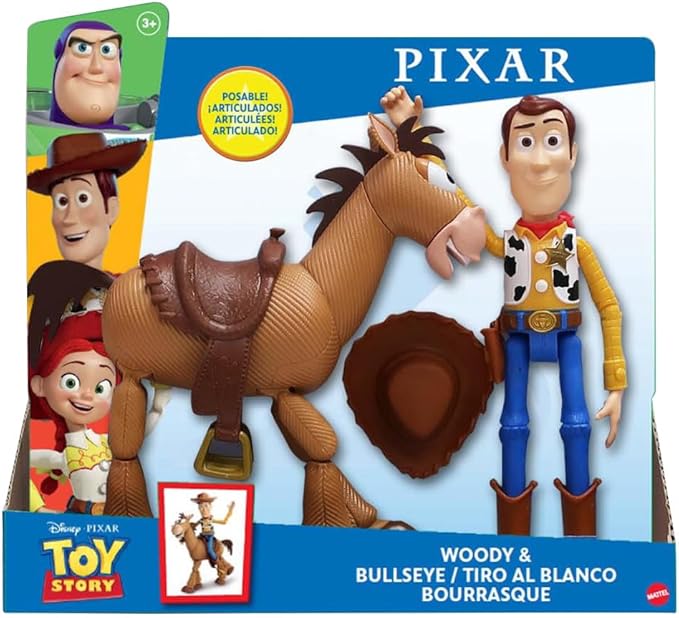 Mattel Disney Pixar's Toy Story 4 Woody and Buzz Lightyear 2-Character Pack, Movie-inspired Relative-Scale for Storytelling Play