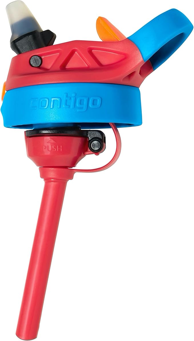 Contigo 14oz Kids Cleanable Water Bottle with Silicone Straw and Spill-Proof Lid, 2-Pack in Watermelon & Dinos, Dishwasher-Safe