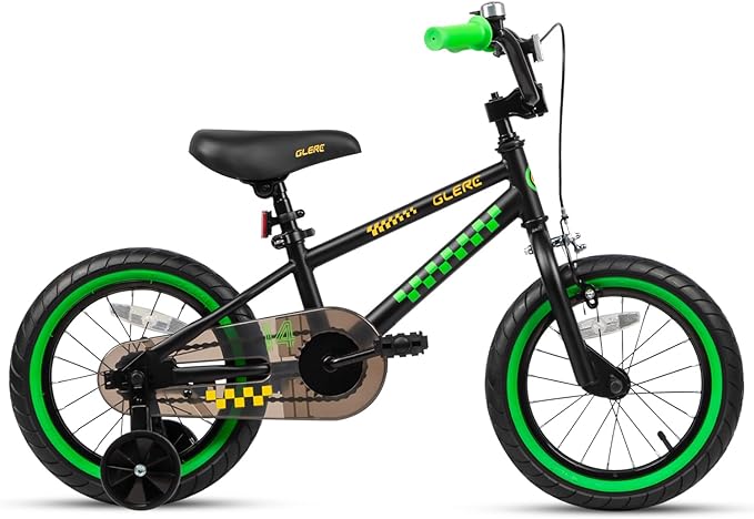 Glerc NuNu 12 14 16 Inch Kids Bike BMX Style for 2-8 Years Old Boys Girls, Toddler Bicycles with Training Wheels & Coaster Brake, Multiple Colors