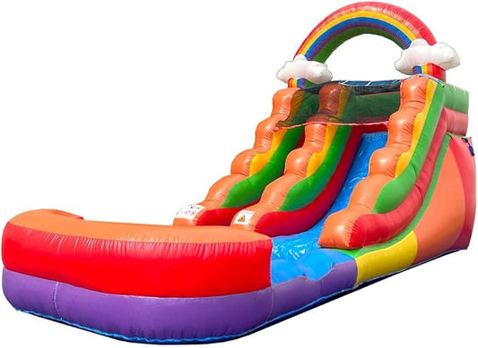 Inflatable Water Slides for Kids - Backyard Inflatable Water Slides with Splash Pool - Rainbow Cloud Slide Complete with Blower, and Stakes - 21' x 9' - 12' Tall Slide