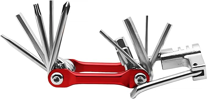 Bike Repair Kit Tool Bag – 16-in-1 Multitool, 120PSI Mini Pump, Tire Levers, Patches, Saddle Bag for Road, Mountain, and E-Bikes, Portable Tool Kit for Emergencies & Repairs