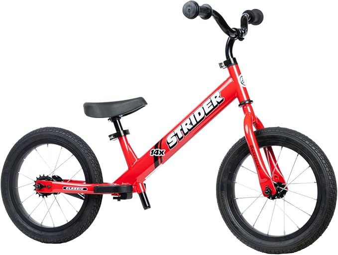 Strider 14x, Balance Bike for Kids 3 to 6 Years - Includes Custom Grips, Padded Seat, Performance Footrest & All-Purpose Tires - Easy Assembly & Adjustments