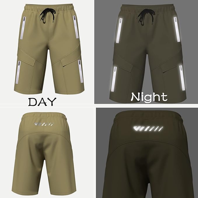 Lo.gas Mountain Bike Shorts for Men,3D Padded Loose-fit Cycling Biking Bicycle Shorts Mens with Underwear Zipper Pockets