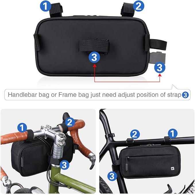 Rhinowalk Bike Handlebar Bag, Multifunctional Waterproof Mountain Bike Crossbar Front Bag Road Bike Basket Bicycle Frame Bag Waist Shoulder Bag Bicycle Bag Professional Cycling Accessories