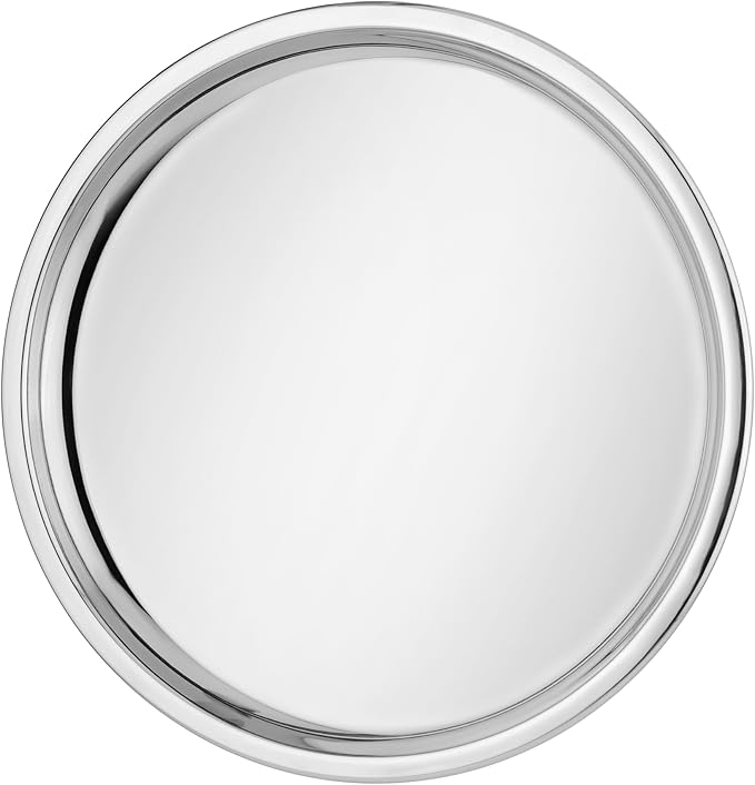Ahimsa Stainless Steel Kids Plates, 9" Polished Non Divided Stainless Steel Plates, Pediatrician Designed & Non Toxic, Unbreakable, Dishwasher Safe, Single Classsic Silver