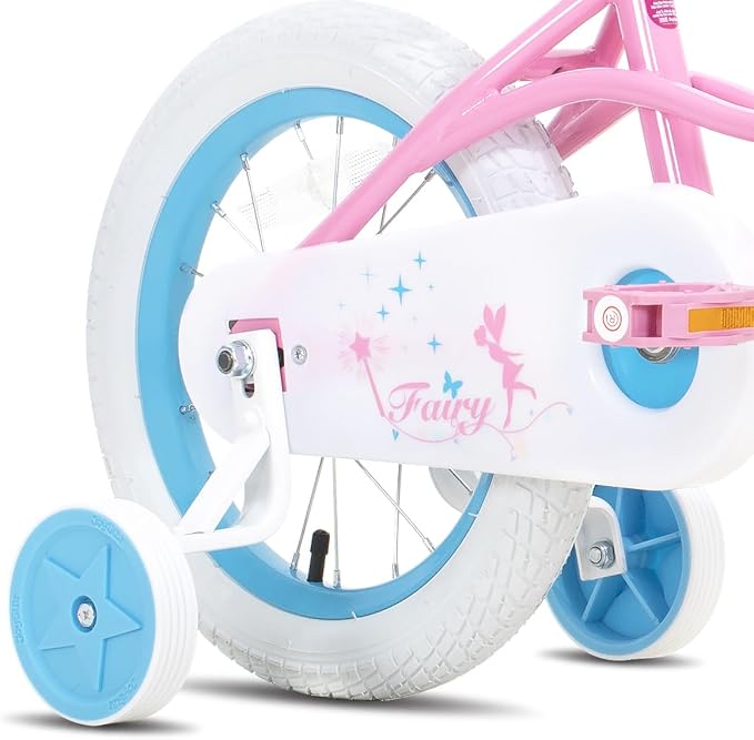 JOYSTAR Fairy Girls Bike for Toddlers and Kids Ages 2-8 Years Old, 12 14 16 18 Inch Kids Bike with Training Wheels, Handbrake and Basket, Toddler Girl Bike, Children Bicycle