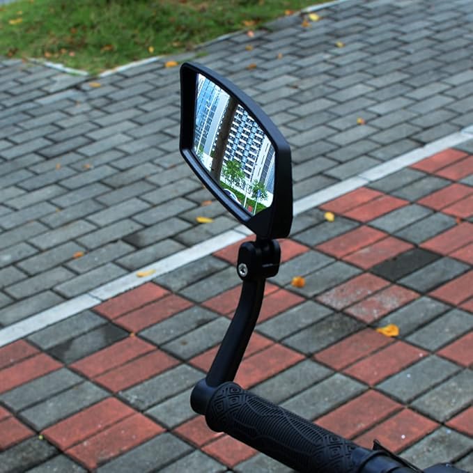 Handlebar Bike Mirror - HD Blast-Resistant, Adjustable Rotatable Rearview Mirror for Left Side Bicycle