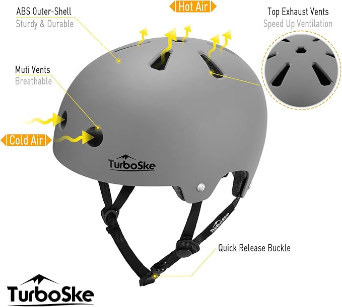 Skateboard Helmet, BMX Helmet, Multi-Sport Helmet, Bike Helmet for Kids, Youth, Men, Women