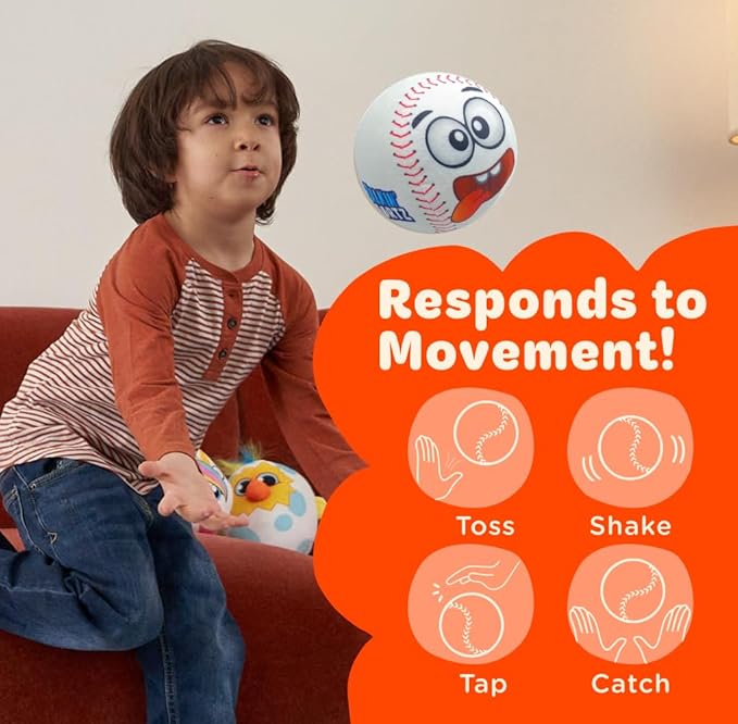 Move2Play, Hilariously Interactive Toy with Music & Sound Effects | Birthday Gift for Boy & Girl | Ball for Toddler & Baby | 6, 12, 18+ Months | 1, 2, 3+ Year Old