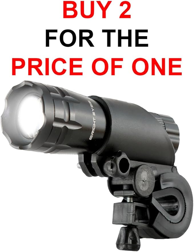 Bright Eyes - 2-Pack Aircraft Aluminium Waterproof 300 Lumen LED Bike Light Set (Headlight, Taillight) - Batteries Included