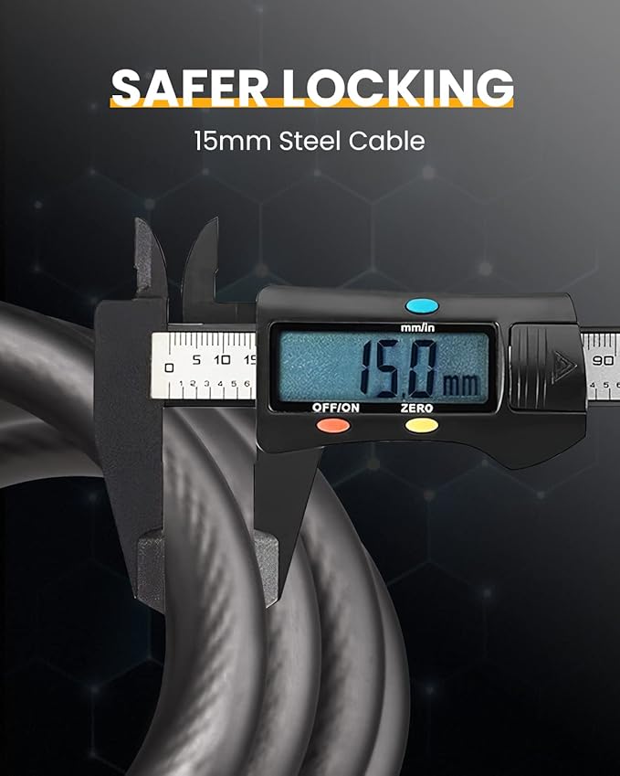 Bike Lock Cable with Combination,High Security 5-Digit Resettable Combination Bicycle Lock Anti-Theft, with Mounting Bracket for Bikes and Scooters