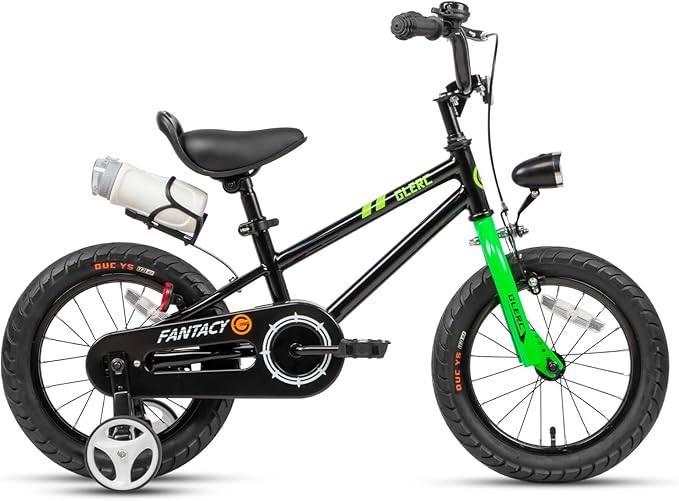 Glerc Fantacy Kids Bike, 12-20 Inch Children Bicycle for 2-13 Years Old Boys Girls, Kids Bicycle with Water Bottle Holder & Headlight & Training Wheels, Multiple Colors