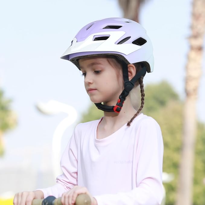 Kids Bike Helmet, Youth Toddler Boys Girls Helmets, 2 Size Adjustable for Ages 2-3-5-8-14 Years, Child Helmet with Visor and LED Light, Lightweight Multi-Sport Bicycle Scooter Cycling Helmets