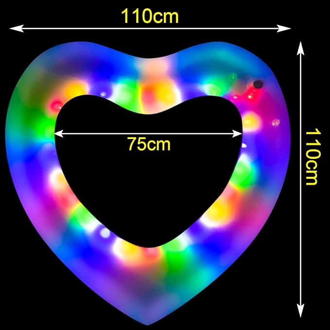 ZHUYNXIR Heart Swimming Pool Float Loungers Tube, Water Fun Beach Party Toys for Kids，Birthday Scene Layout Props.