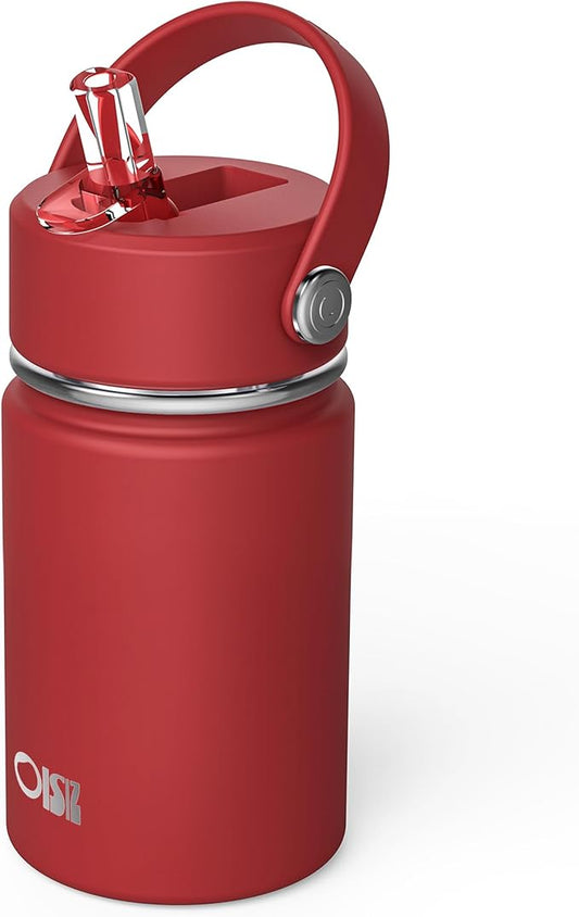 OISIZ Kids Water Bottle with Straw Lid 10oz, Vacuum Insulated 316 Stainless Steel Water Bottles for Kids for School, Leakproof Water Bottle, BPA Free and Keep Cold for 24 Hours