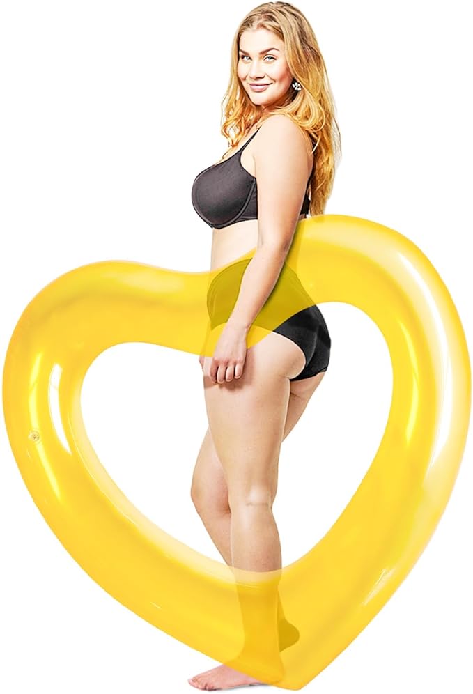 ZHUYNXIR Heart Swimming Pool Float Loungers Tube, Water Fun Beach Party Toys for Kids，Birthday Scene Layout Props.