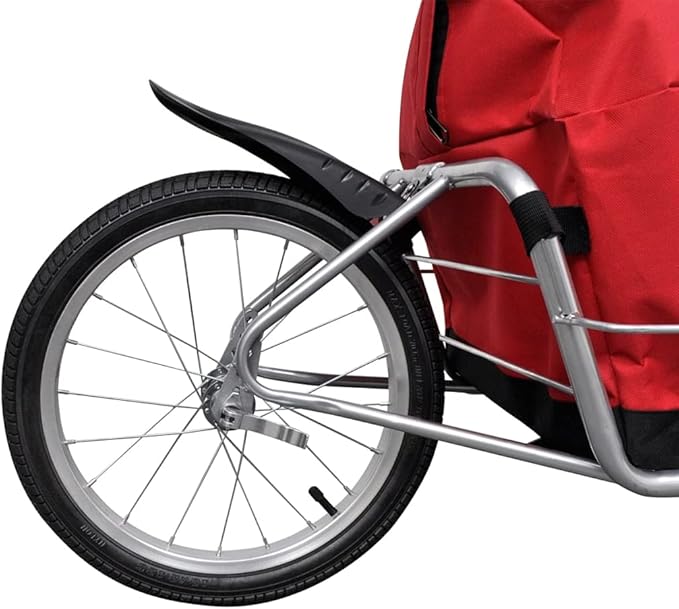 Bicycle Cargo Trailer One-Wheel with Storage Bag, Bike Cargo Trailer with Rain Cover, Bike Luggage Wagon Bicycle Trailer with Removable Cover