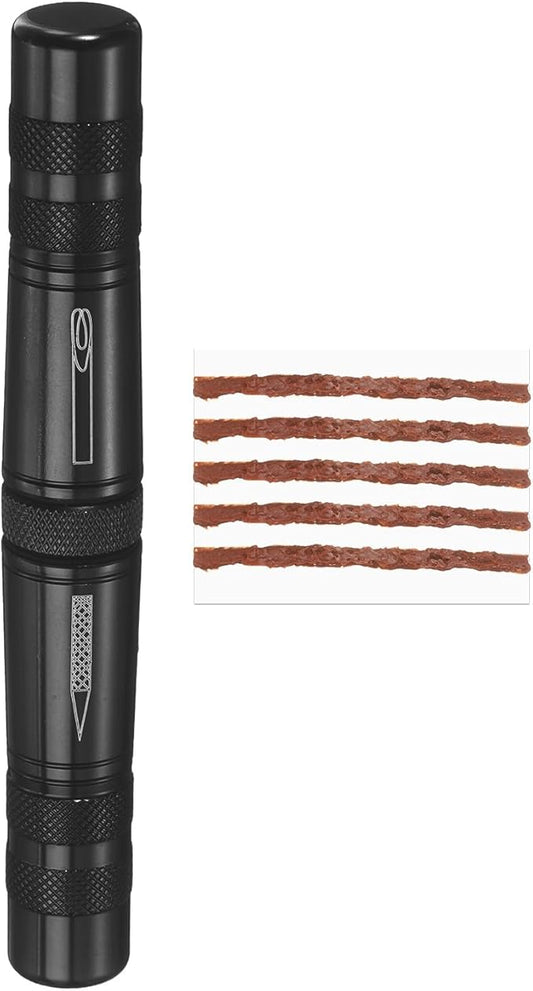 HARFINGTON Tubeless Bike Tire Repair Kit Bike Patch Tool Fix Puncture Flat with Plug Tool and Plugs for MTB Road Bicycle Tire, Black