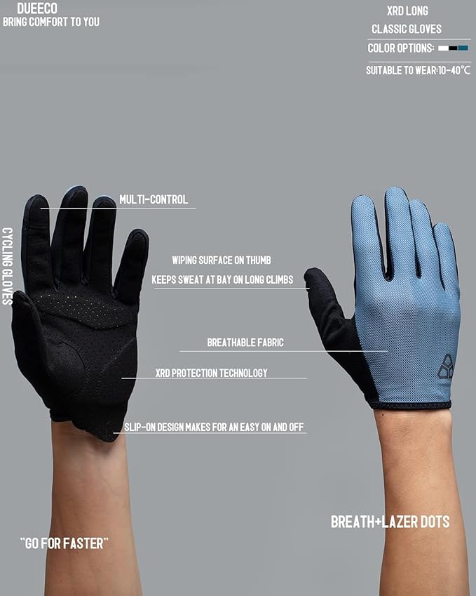 Cycling Gloves - Men & Women's Bike Gloves with 3MM XRD Palm Padding, Touch Screen Compatible for Mountain & Road Biking