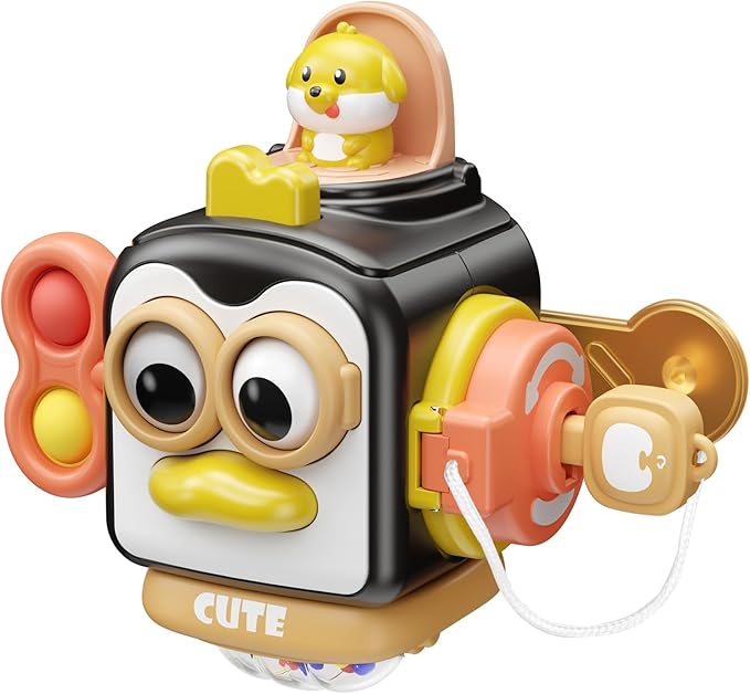 Montessori Toys for 1 Year Old,Sensory Toys for Toddlers 1-3,Baby Travel Activities Busy Board Cube,Fine Motor Skills Educational Toys,Birthday Gift for Kids Aged 6, 9, 10, 12, 18 Months