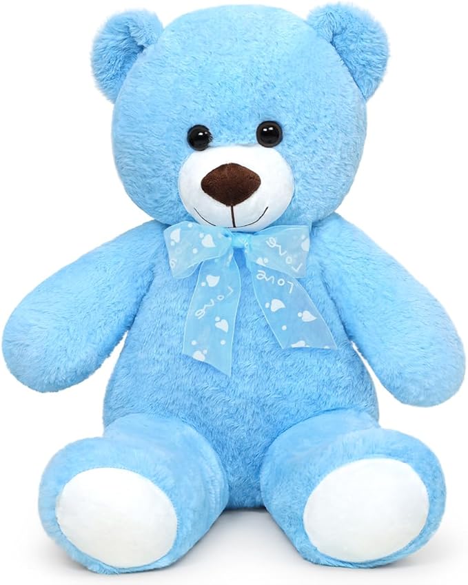 Teddy Bear Stuffed Animal 24'' Small Teddy Bear Plush Toy Gift for Valentine Christmas Birthday Blue
