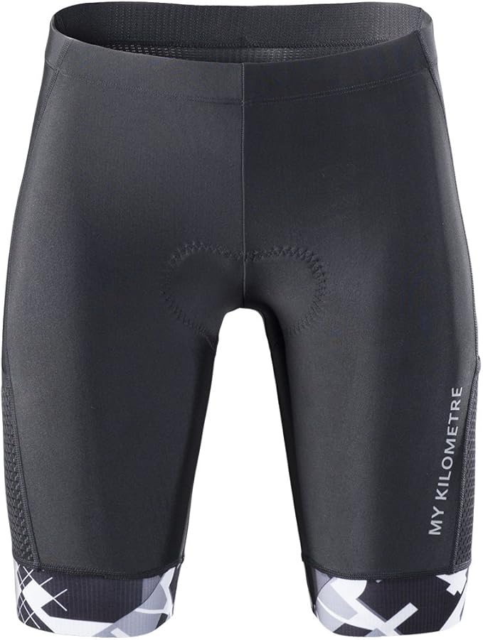 MY KILOMETRE Mens Triathlon Shorts with Adjustable Drawstring Easy Reach Leg Pockets Chamois for Long-Distance Tri Race