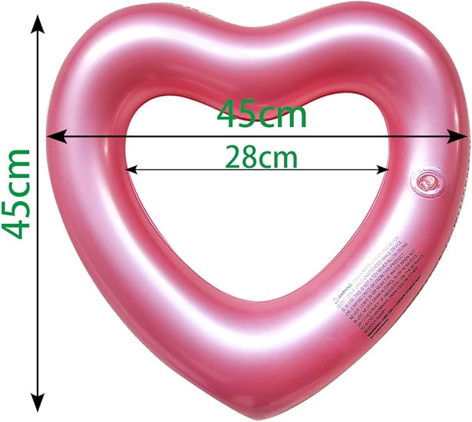 ZHUYNXIR Heart Swimming Pool Float Loungers Tube, Water Fun Beach Party Toys for Kids，Birthday Scene Layout Props.