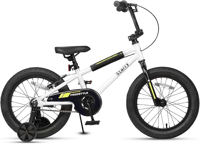 12 14 16 18 Inch Kids Bike BMX Style Bicycle with Training Wheels Coaster Brake for 2-10 Years Old Toddlers Boys Girls Multiple Colors
