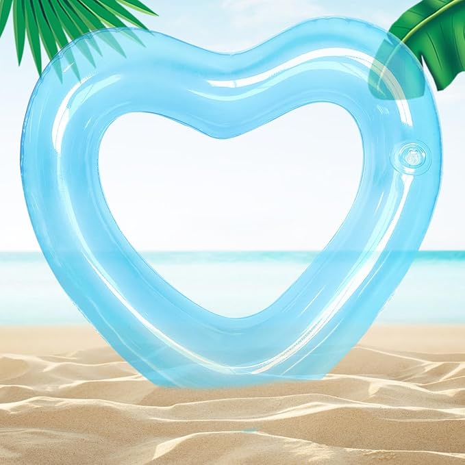 ZHUYNXIR Heart Swimming Pool Float Loungers Tube, Water Fun Beach Party Toys for Kids，Birthday Scene Layout Props.