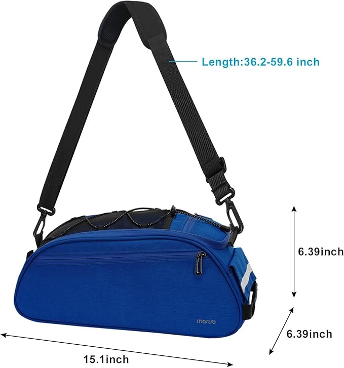 MOSISO Bike Rack Bag, Waterproof Bicycle Trunk Pannier Rear Seat Pouch Cycling Bike Carrier Backseat Storage Luggage Saddle Shoulder Bag