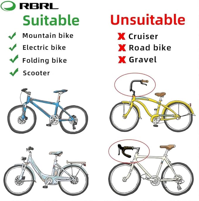 RBRL Bike Mirror Bar End Bike Mirror, Rotatable Bicycle Mirror, Automotive Grade Glass Bike Side Mirrors, Scratch Resistant E-Bike Universal Rearview Mirrors for Mountain bike (Left)