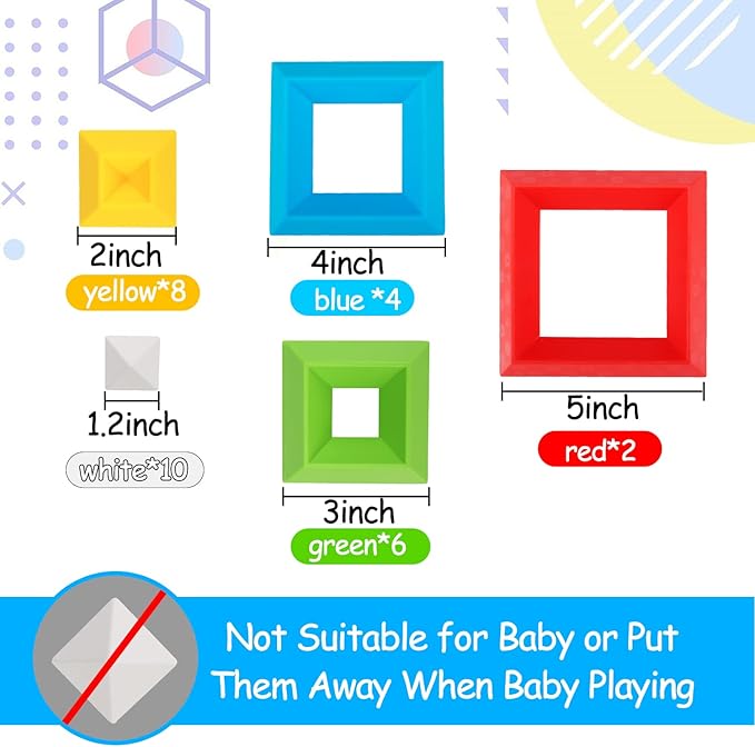 Tsomtto Montessori Toys for 1 2 3 4 5 6 Year Old Boy Girl Toddlers Preschool Learning Activities 30 Pcs Stacking Building Blocks STEM Stackable Educational Sensory for Kids Age 1-3 3-5