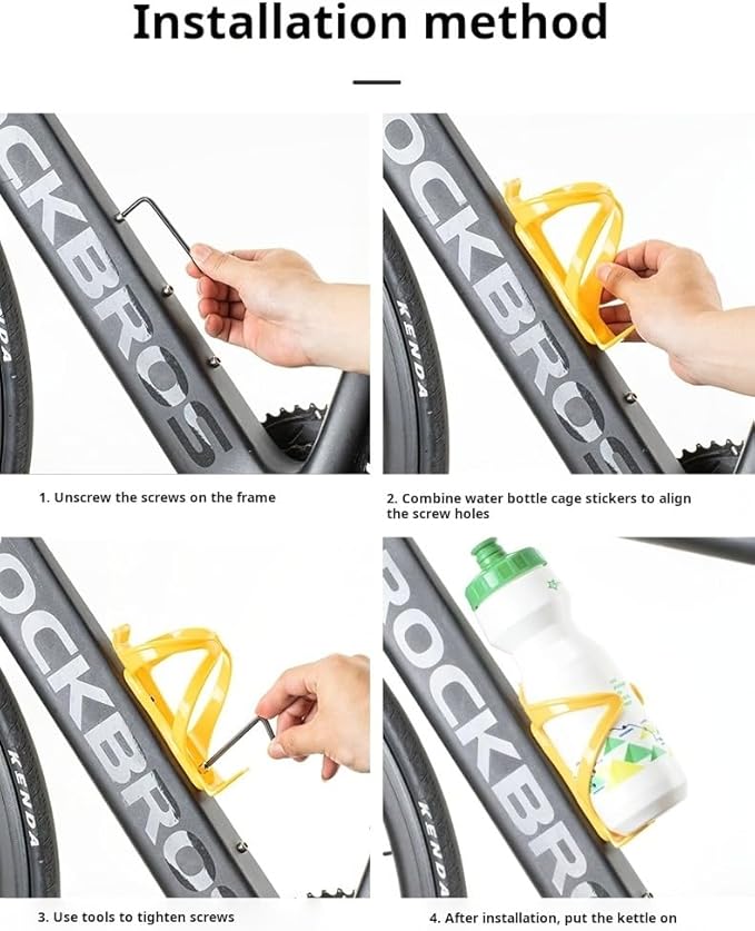 Lightweight Bicycle Water Bottle Holder - Secure, Versatile, and Stylish Bike Universal Drink Cage, Cycling, Road/Mountain Bikes (Yellow)