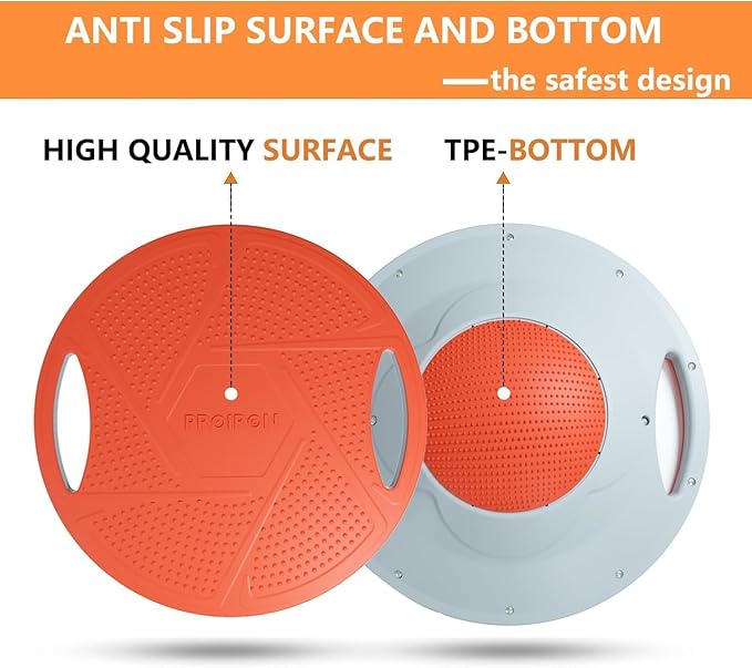 PROIRON Wobble Balance Board,16.34”Stability Board,Non-Slip Exercise Balance Stability Trainer Portable Balance Board with Handle for Standing Desk, Core Training,Physical Therapy Adults Kids