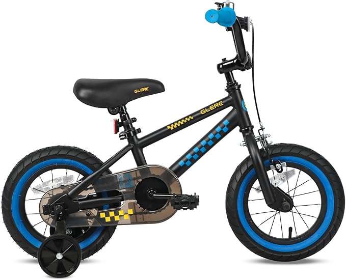 Glerc NuNu 12 14 16 Inch Kids Bike BMX Style for 2-8 Years Old Boys Girls, Toddler Bicycles with Training Wheels & Coaster Brake, Multiple Colors