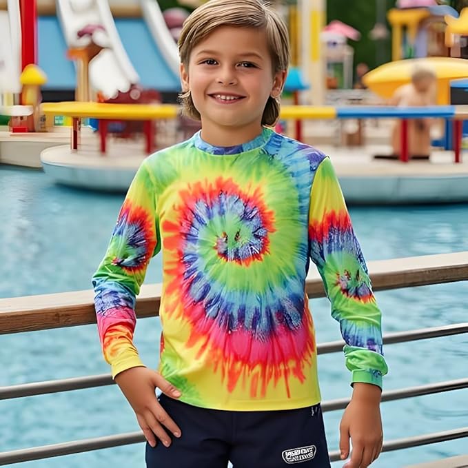INGEAR Boys' Rash Guard UPF 50+ Swim Shirt - Lightweight, Quick-Dry, Durable Sun Protection for Swimming, Sizes XS-XL