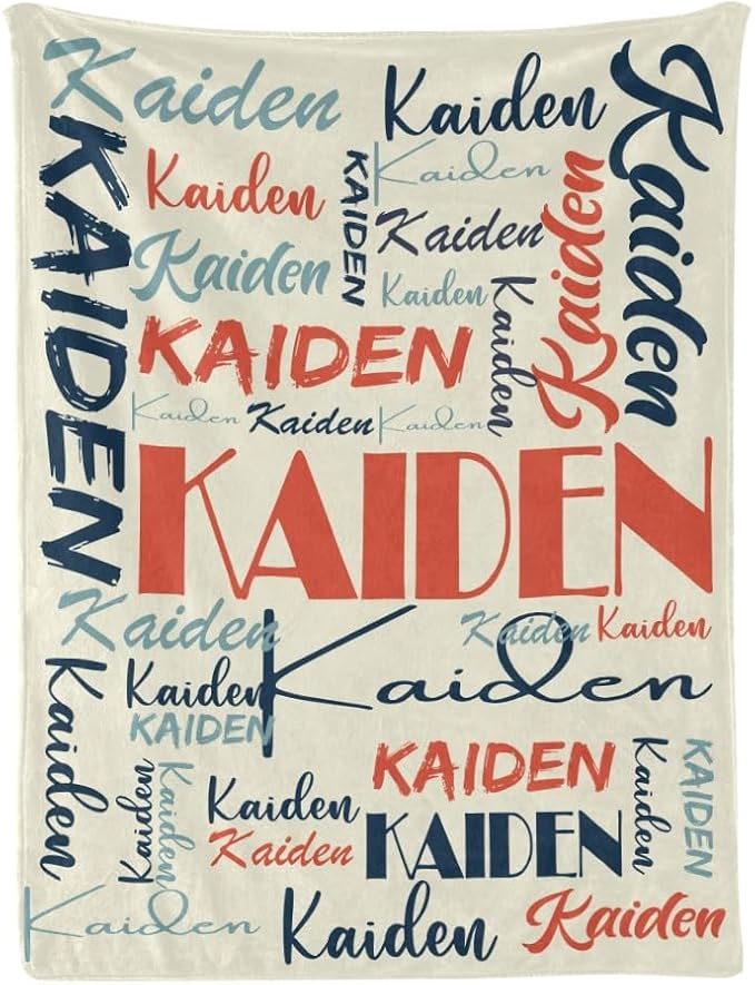 Dr.TOUGH Personalized Name Blanket Personalized Blanket for Adult Kids Flannel Customized Personalized Blankets and Throws