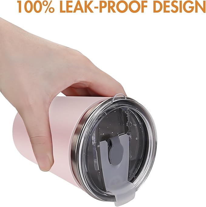 Ymmy Sam Kids Stainless Steel Cups with Lids & Straws, 12oz Metal Tumblers, Unbreakable Toddler Cups for Hot & Cold Drinks, Leakproof, 6Pack