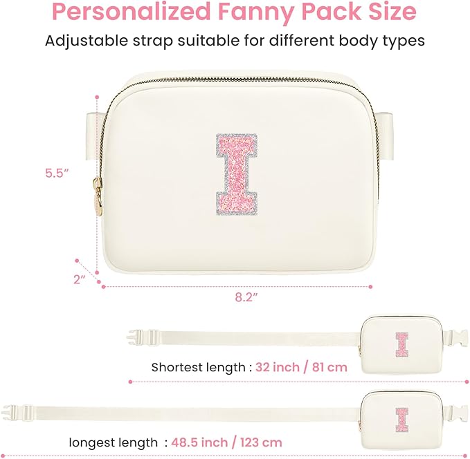 Gift for 5 6 7 8 9 10 11 12 13 14 15 Teen Girls Kids, Teacher Appreciation Gifts, Teacher Gifts for Women,Teacher Thank You Gifts Ideas, Fanny Pack Crossbody Bag Belt Bag Cute Stuff（ Cream, I)