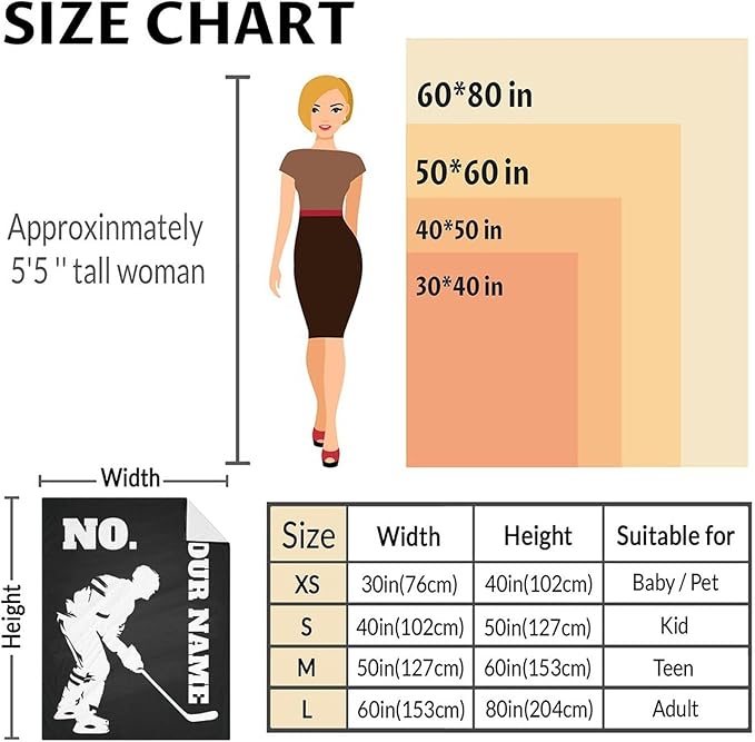 Kids Blankets for Girls - Hockey Gifts - Boys Blanket for Team Player - 50"x60" Soft Fleece Throws for Couch, Office