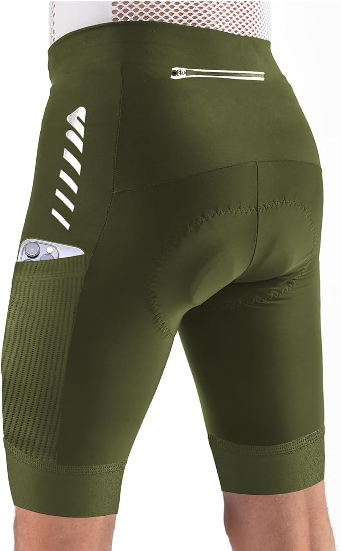 Wulibike Cycling Shorts Men Padded:Tights Highly Elastic Breathable Quick-Drying Road Bike Bicycle Shorts for Men Pockets