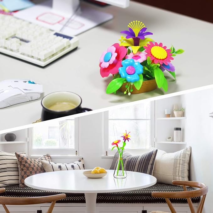 VERTOY Gifts for 3 4 5 6 Year Old Girls, Flower Garden Building Toys Set for Toddlers, STEM Preschool Activities and Gardening Pretend Playset, Stacking Game for Age 3+ Little Kids