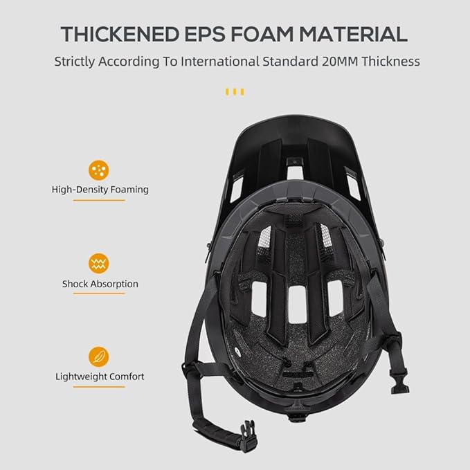 Lixada Adult Bike Helmet Mountain Helmet Road Bike Helmet Adjustable Dial Removable Visor Ventilation Cycling Helmet for Men Women 55-61cm