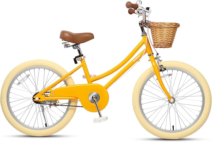 Petimini Girls Bike with Basket for 2-12 Years Old Kids, 12 14 16 18 20 Inch Bicycle with Bell Training Wheels Basket, Multiple Colors