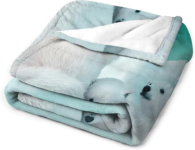 Polar Bear Blanket Polar Bear Gifts for Girls Women Polar Bear Throw Blanket for Kids Adults Soft Warm Cozy Fleece Blanket for Couch Sofa Bed 50"x60"